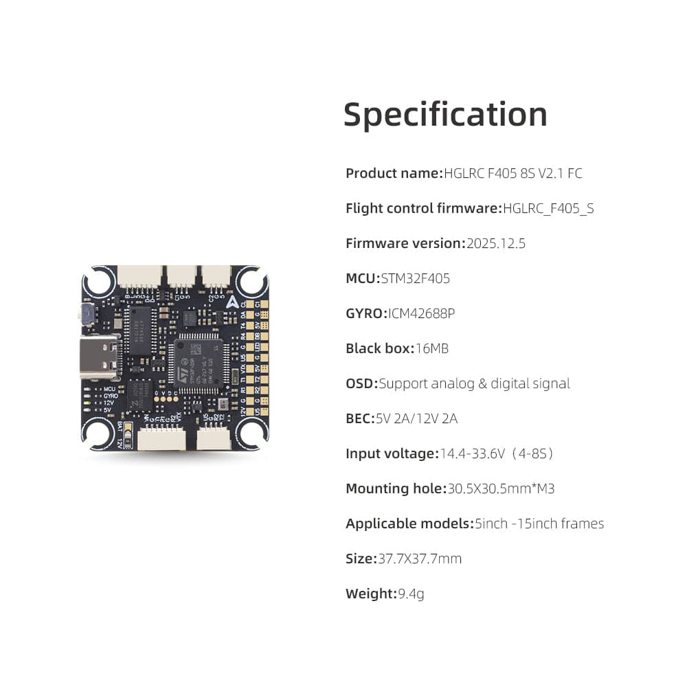 HGLRC F405 8S V2.1 Direct Plug FC Racing/ Freestyle FPV Drone for fpv drones 3
