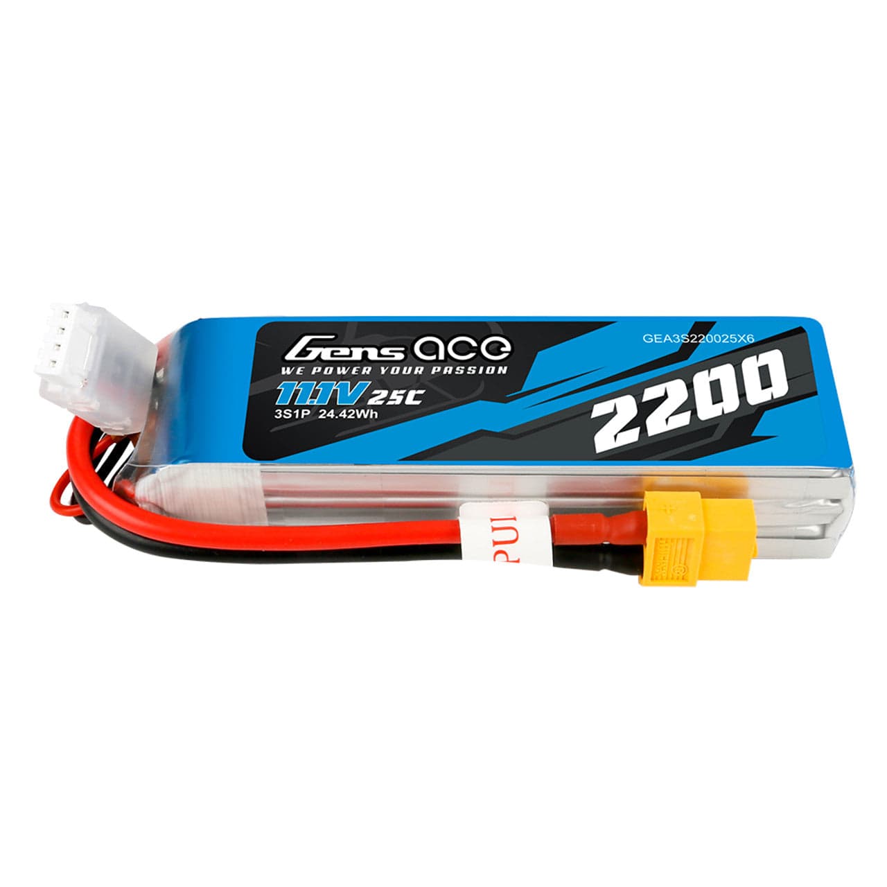 Gens Ace 2200mAh 3s 25-50c Lipo Battery Pack XT60 for fpv drones