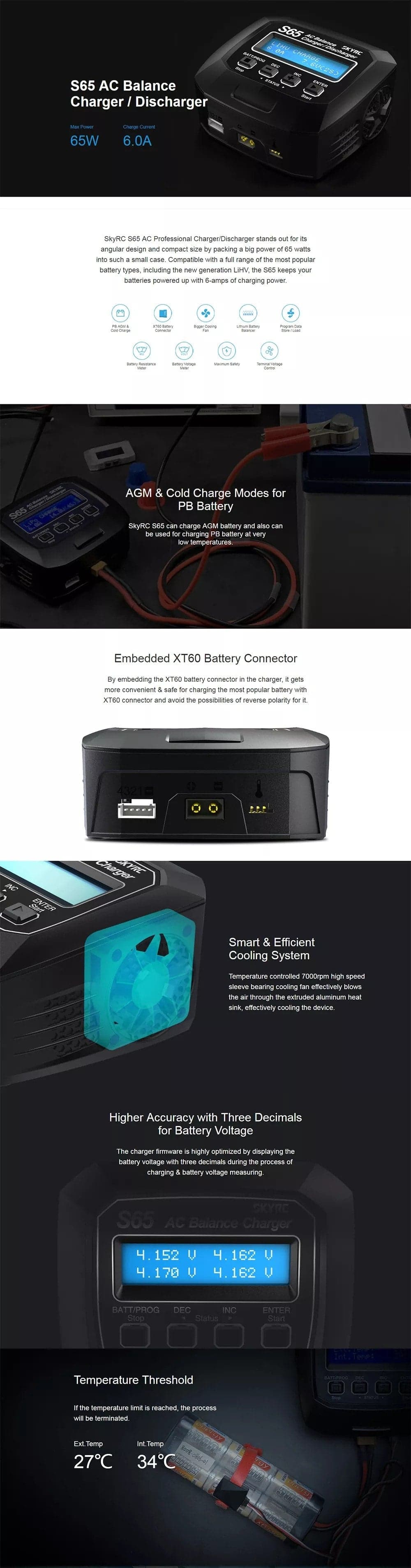 SkyRC S65 AC Balance Charger/Discharger for fpv drones 8