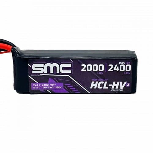 SMC HCL-HV2 Flight 15.2V/4S-2400mAh-90C LiPo Battery XT60 for fpv drones
