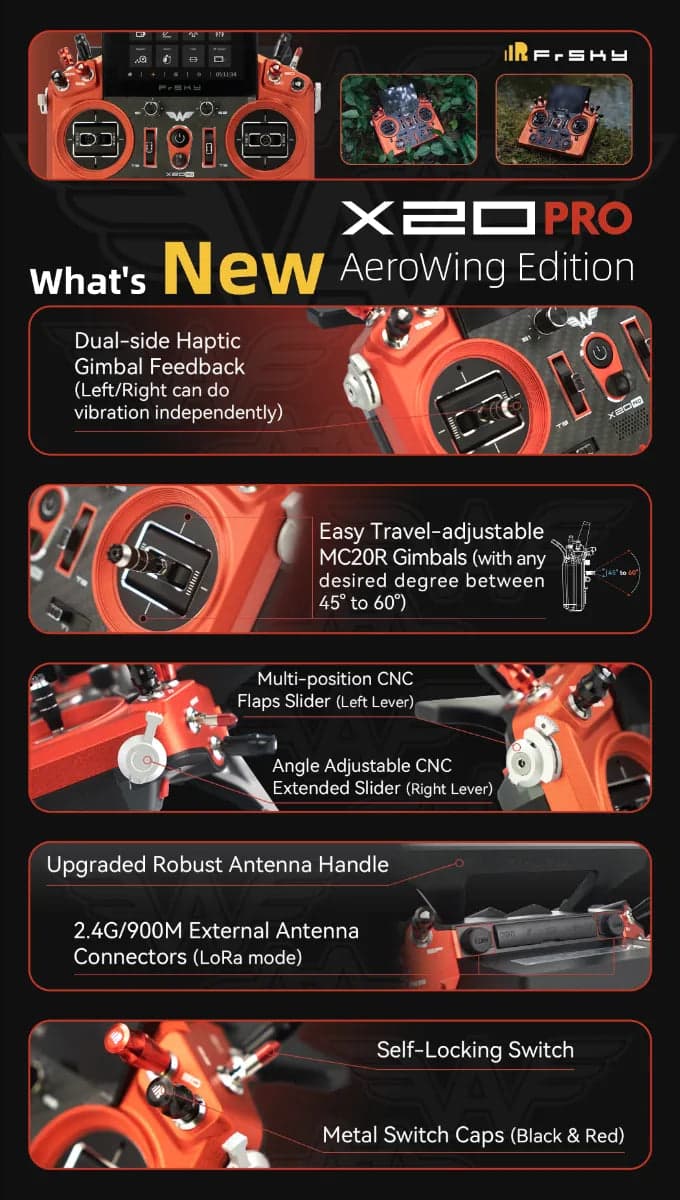 FrSky X20 Pro AeroWing Edition Transmitter for fpv drones 8