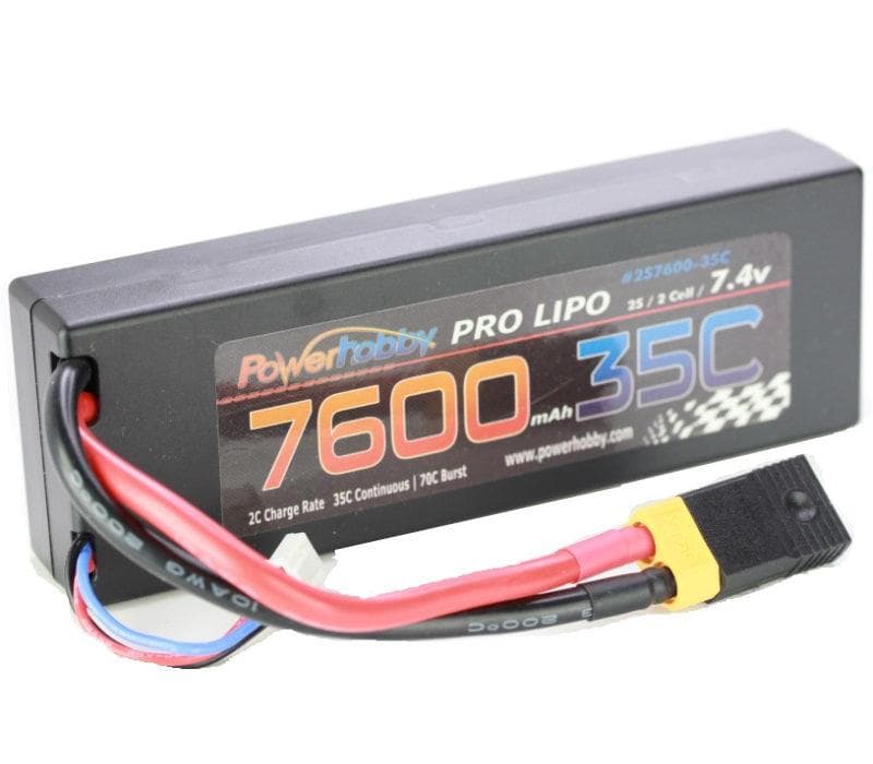 Powerhobby 2s 7.4v 7600mah 35c Lipo Battery w XT60 Plug + Adapter for fpv drones 1