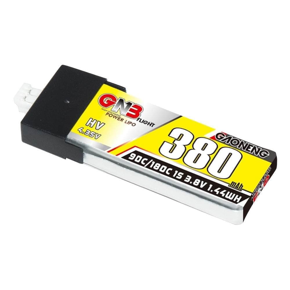 Gaoneng GNB 3.8V 1S 380mAh 90C LiHV Whoop/Micro Battery w/ Plastic Head - PH2.0 for fpv drones