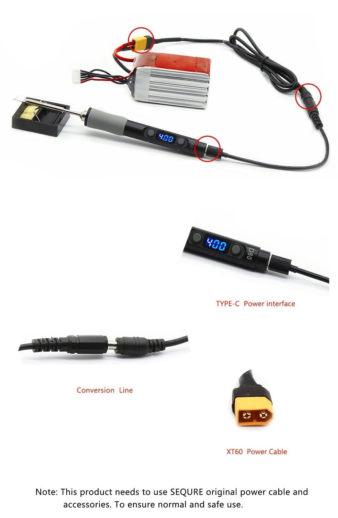 SEQURE SQ-D60B MINI Soldering Iron Kit for fpv drones 3