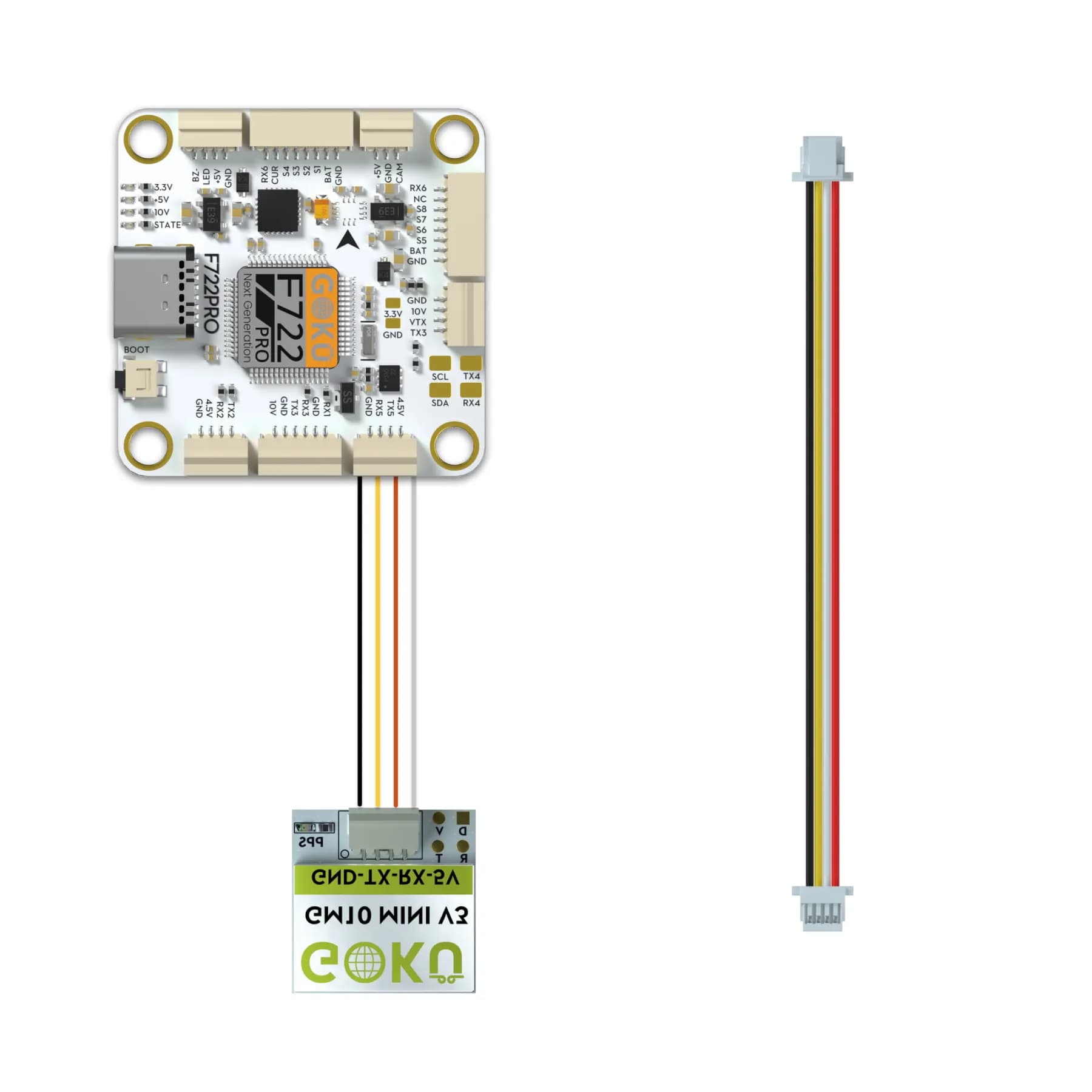 2pc Flywoo JST-SH 1.0mm 4-Pin FC to GPS Connection Cable for fpv drones 5