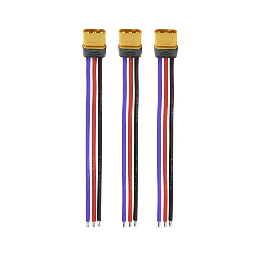Amass MR30 18AWG LiPo Pigtail w/ Protective Sleeve - Male (3Pcs) - 3 for fpv drones 1