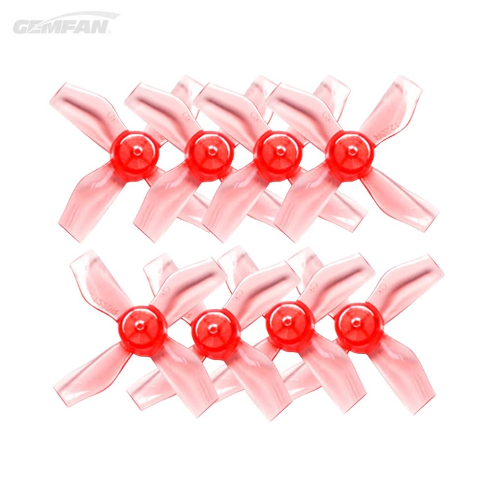 Gemfan 31mm Durable 4-Blade 1mm Propellers (8 stuks) - ROOD for fpv drones