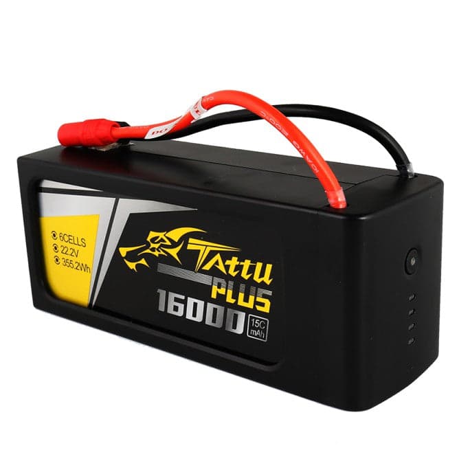 Tattu Plus 16000mah 22.2v 15c 6s Lipo Smart Battery Pack with AS150 + XT150 Plug