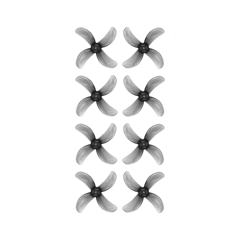 Flywoo 1609 4-Blade 1.5mm Shaft 40mm Propellers (Set of 8) - Clear Black - 3 - Black for fpv drones 1