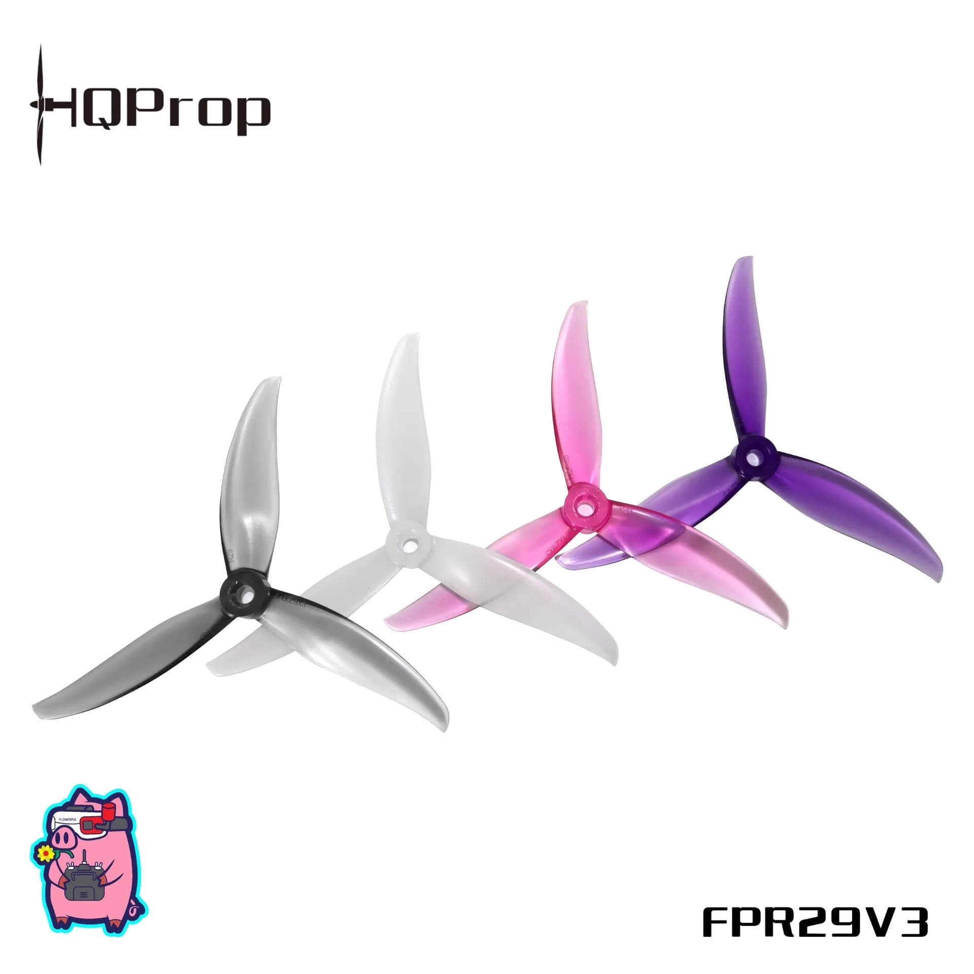 HQProp FlowerPig R29 V3 (8CW+8CCW)-Poly Carbonate for fpv drones