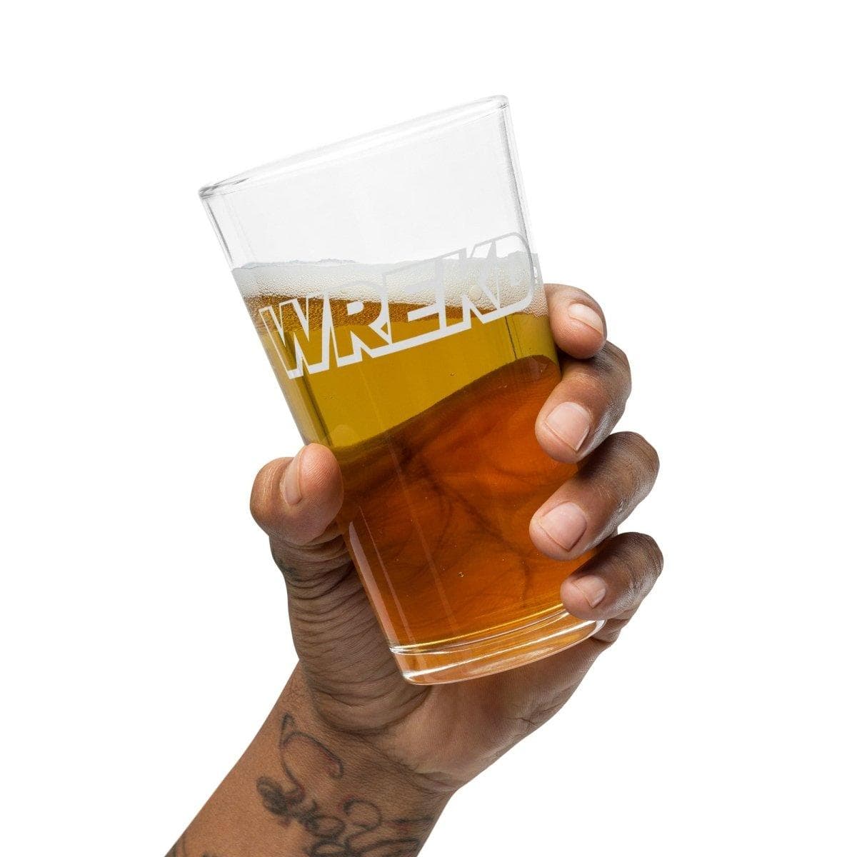 WREKD Logo Shaker pint glass for fpv drones