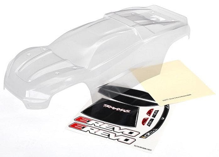 Traxxas 8611 Body E-Revo Clear /Window Grill /Lights Decal Sheet for fpv drones