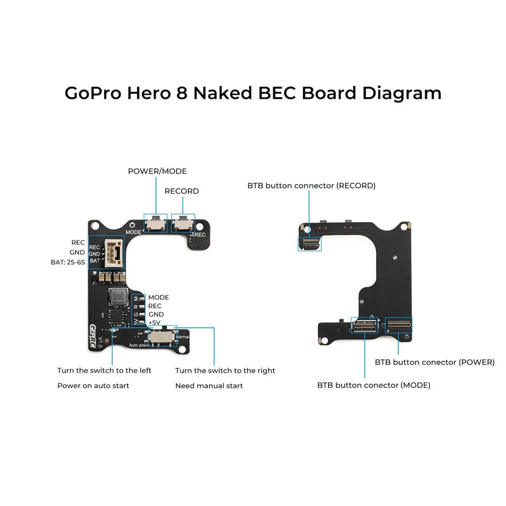 GEPRC Naked GoPro Hero 8 BEC Board - V1.0 - 3.5 for fpv drones 4
