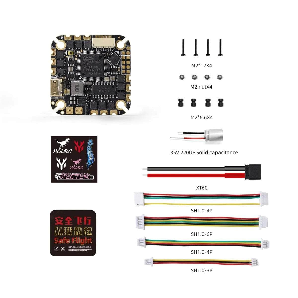 HGLRC SPECTER F722 4-6S AIO Whoop/Toothpick Flight Controller (w/ 40A 8Bit 4in1 ESC) - MPU6000 for fpv drones 1