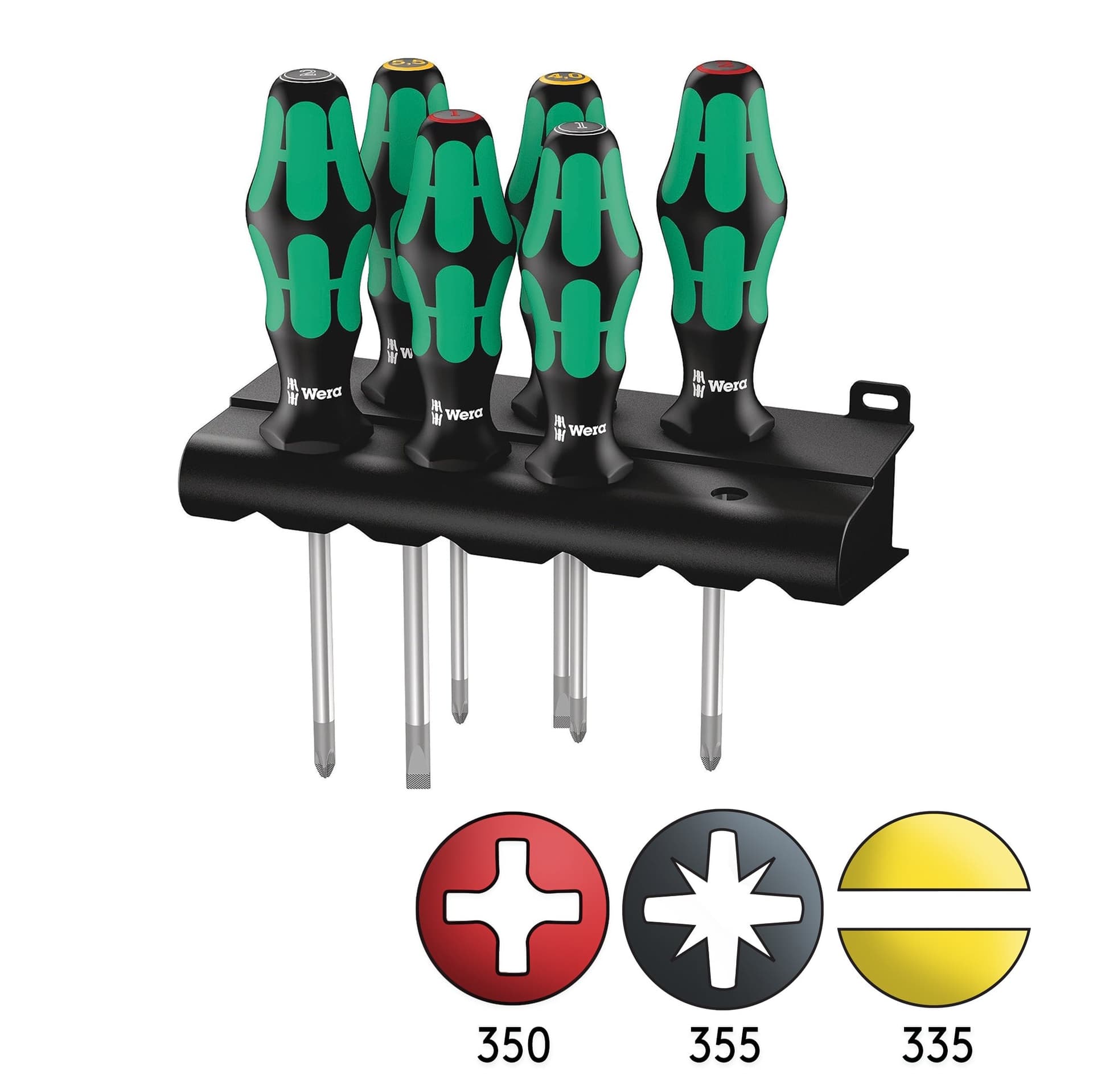 Wera 335/350/355/6 Screwdriver Set Kraft Form, Plus Laser Tip and Rack 6 piece Set 05105622001 for fpv drones