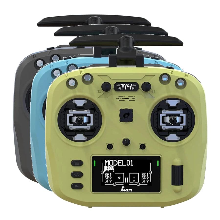 Jumper T14 Macarone ELRS 1W 2.4GHz VS-M HALL Sensor Gimbals 2.42" OLED Screen EdgeTX RC Transmitter - Choose Color for fpv drones