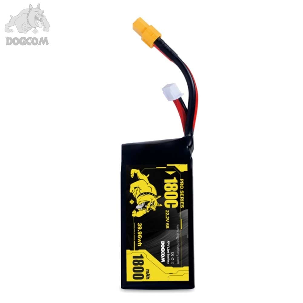 DOGCOM 1800mAh 180C 6S 22.2V LiPo - XT60 for fpv drones 1