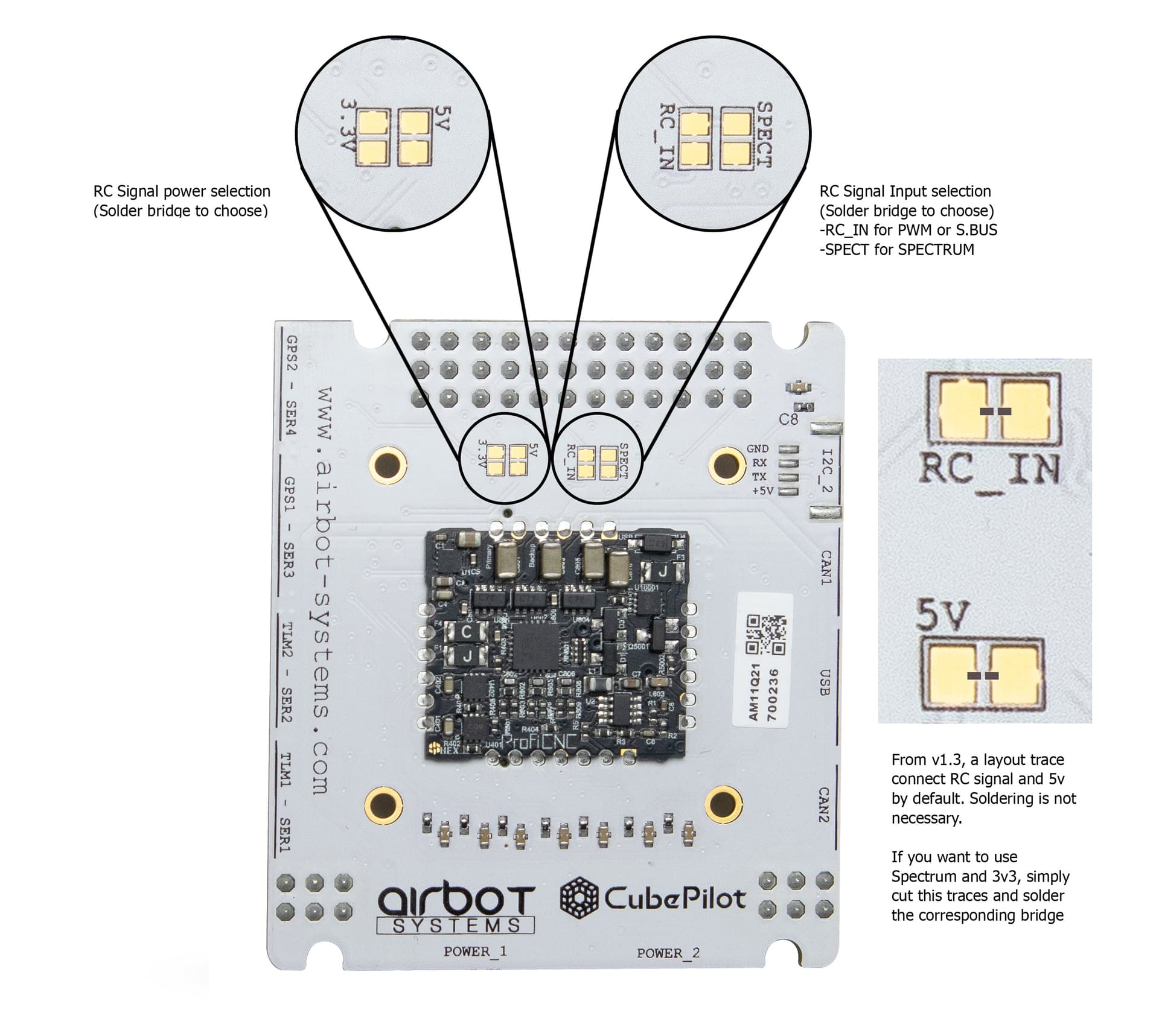 Airbot Mini Carrier Board for CubePilot for fpv drones 16