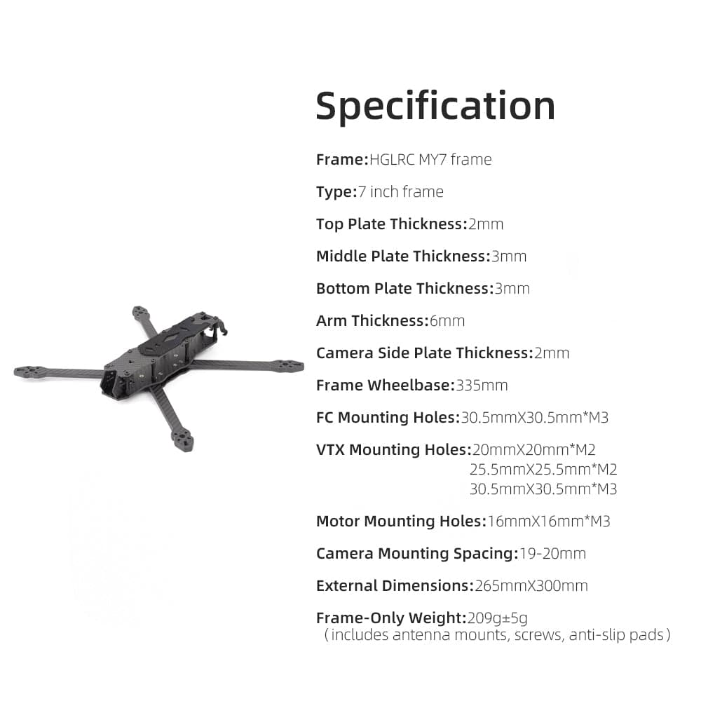 HGLRC MY7 7-inch Long-range & Train ing FPV Frame for fpv drones 3