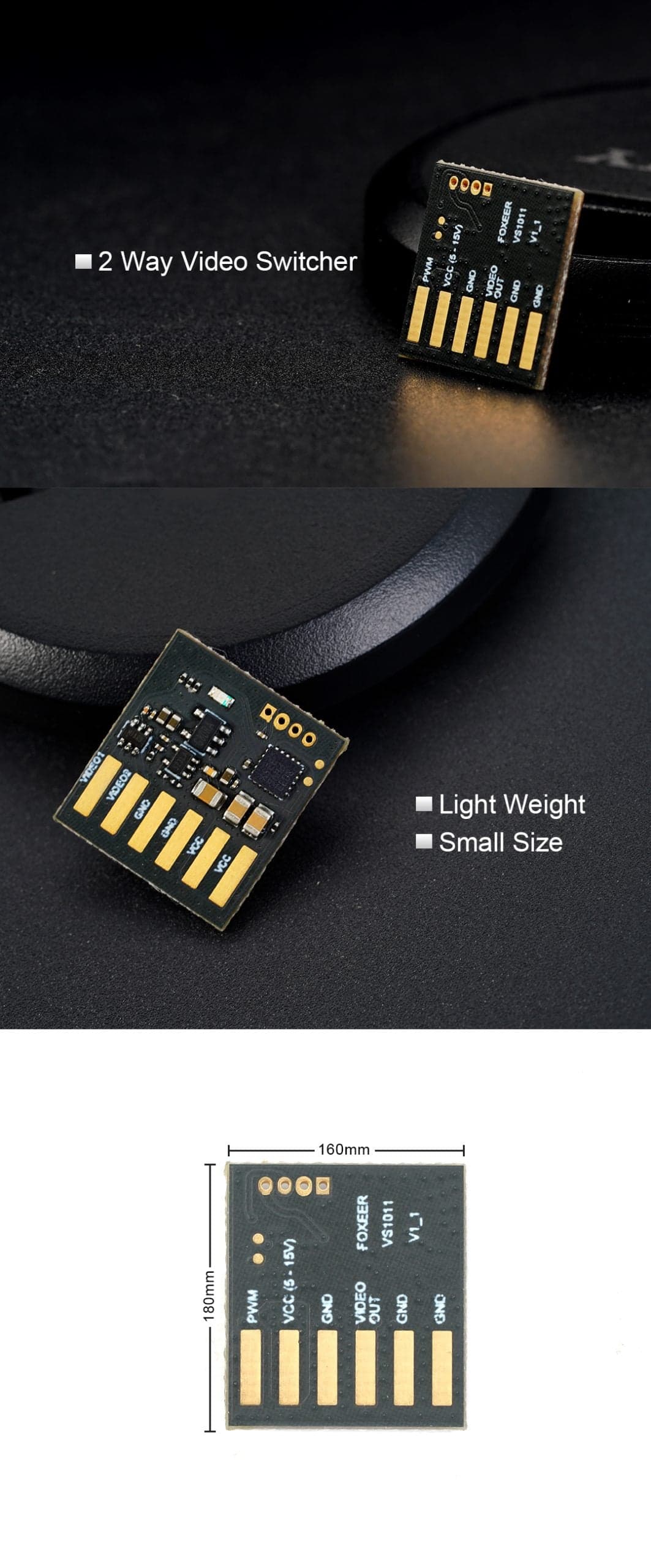Foxeer FP1112 FPV Video Switcher Board 2ch for fpv drones 2