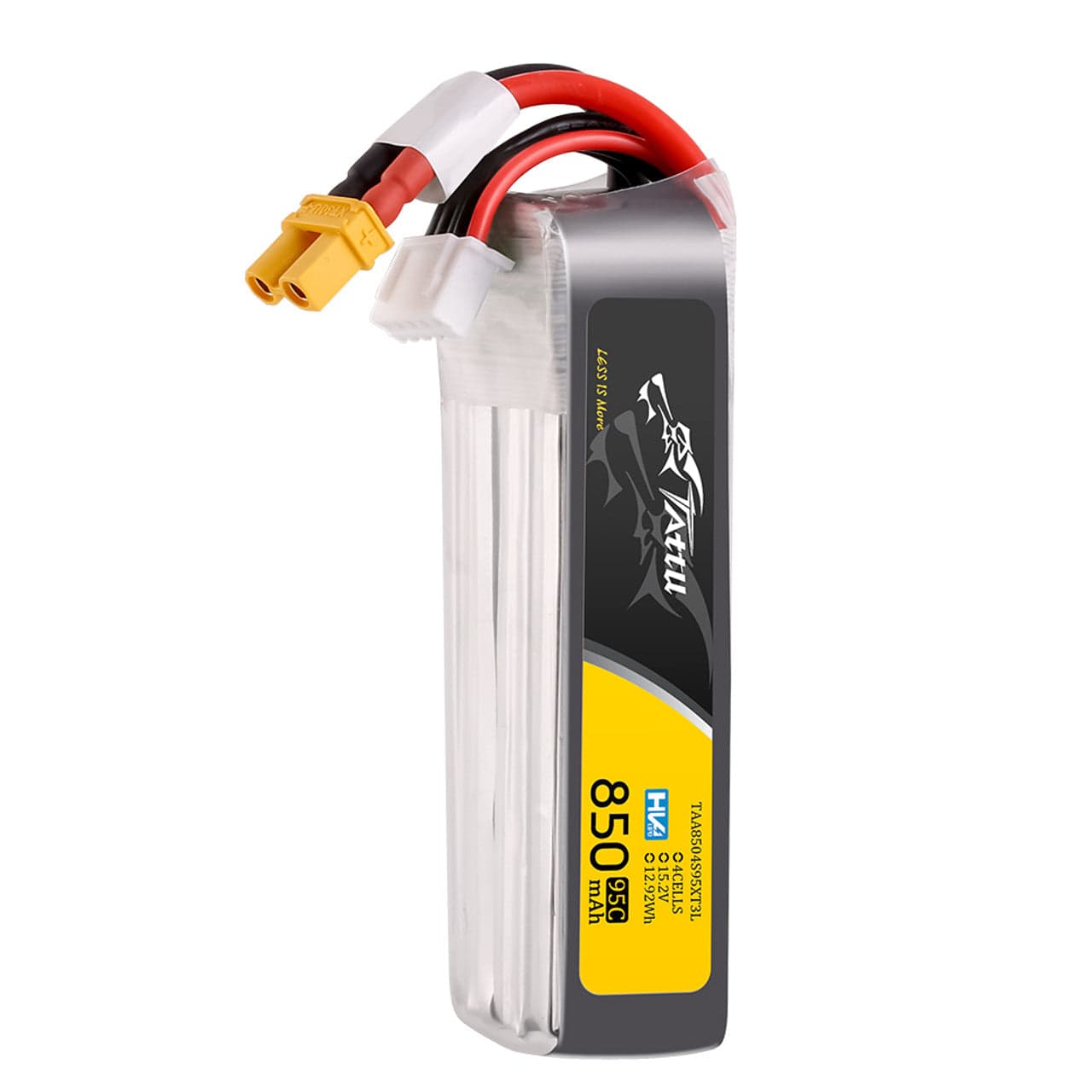 Tattu 850mAh 4s 95C 15.2V HV Lipo Battery Long Pack with XT30 Plug for fpv drones 3