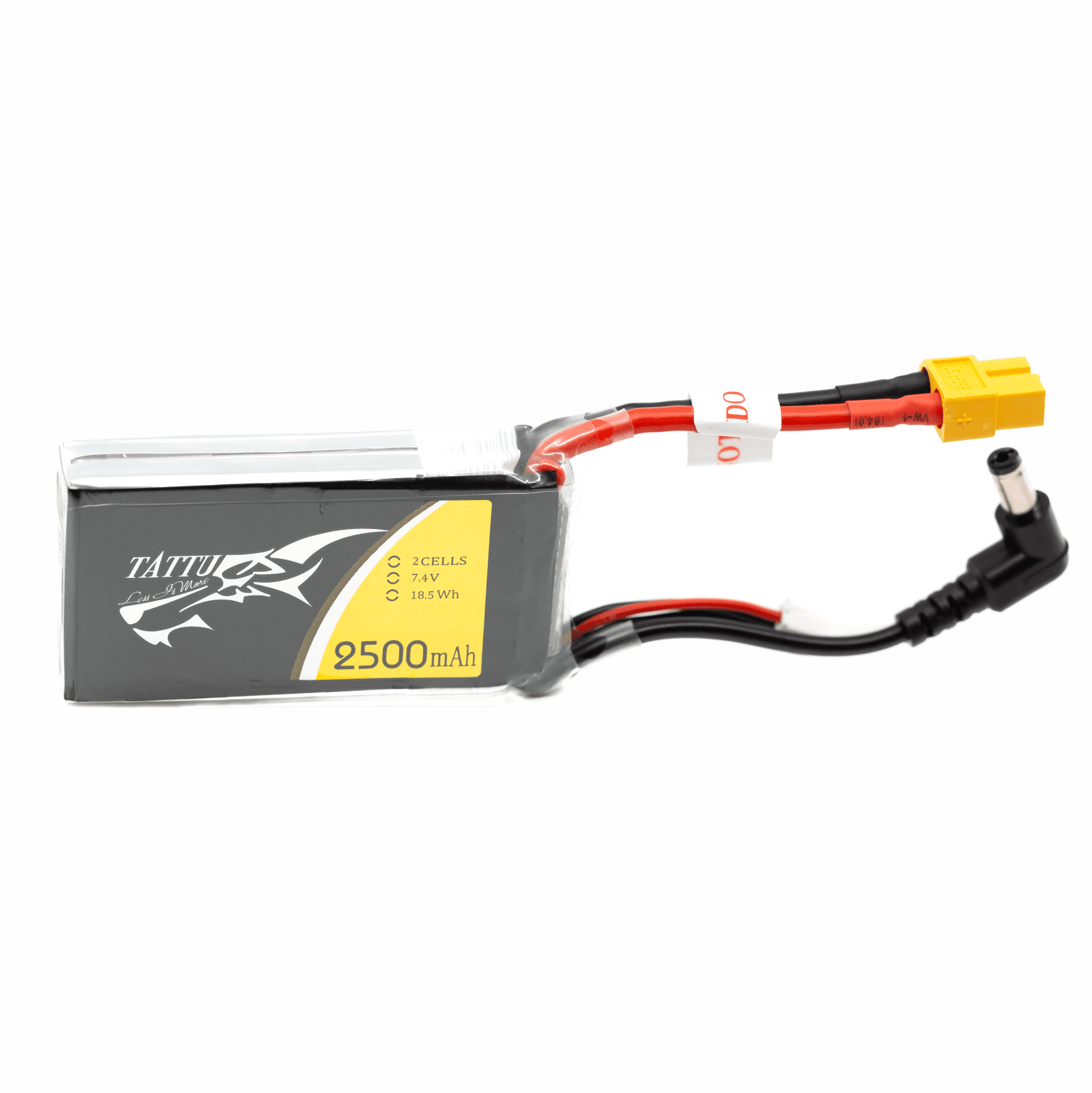 TATTU 2500MAH 2S1P GOGGLE LIPO BATTERY PACK WITH DC3.5MM PLUG AND XT60 for fpv drones