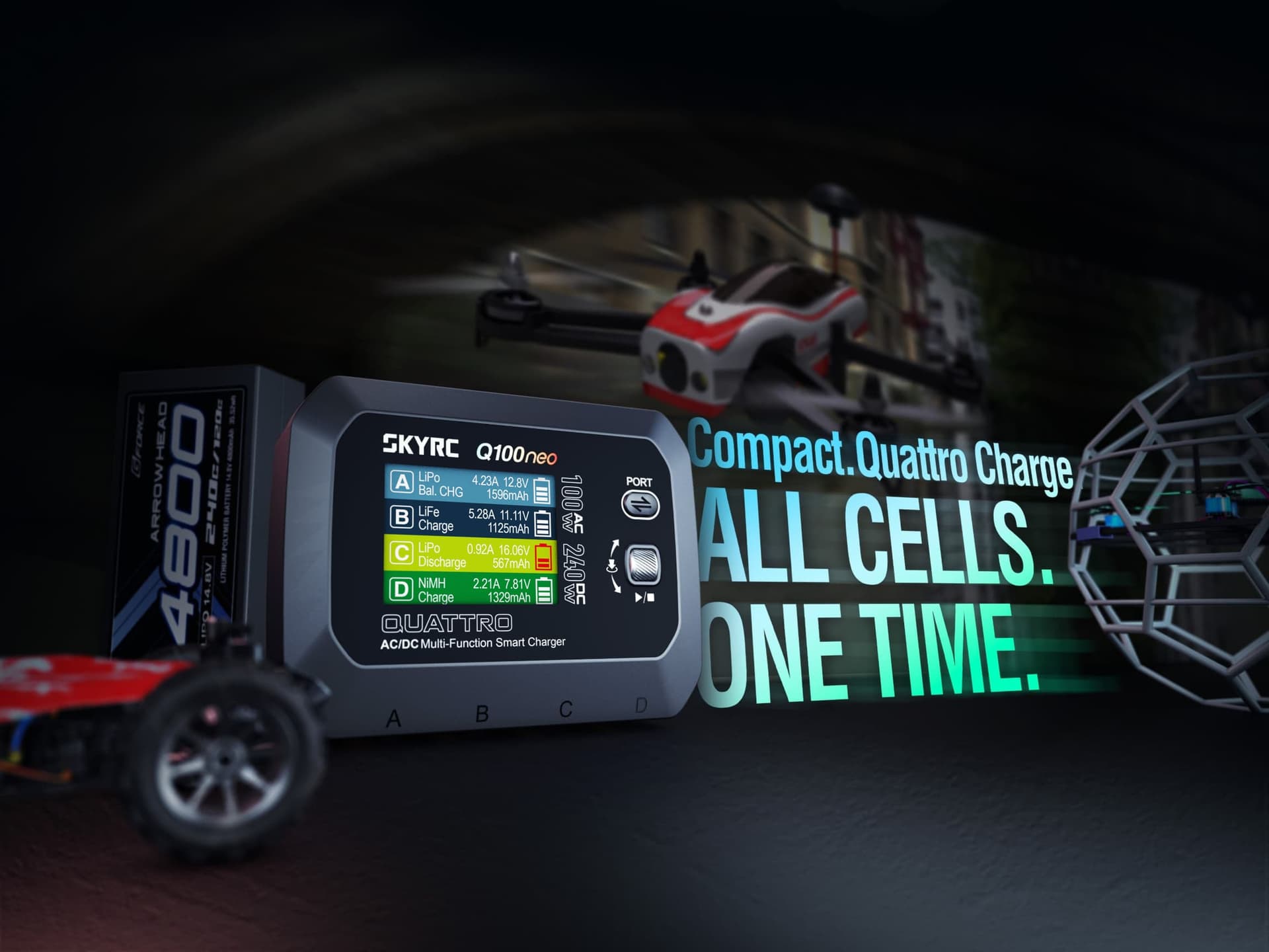 SkyRC Q100 Neo AC/DC Multi-Function Smart Charger for fpv drones 7