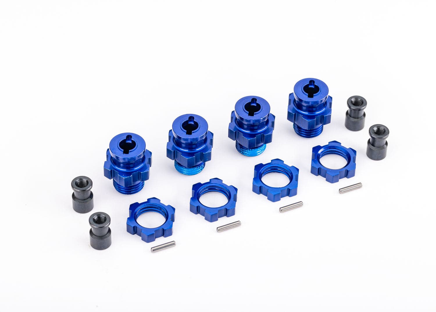Traxxas 9086 17 mm Blue Aluminum Splined Hubs w/ Nuts (4) Jato Rustler Slash Ford Raptor 4x4 for fpv drones