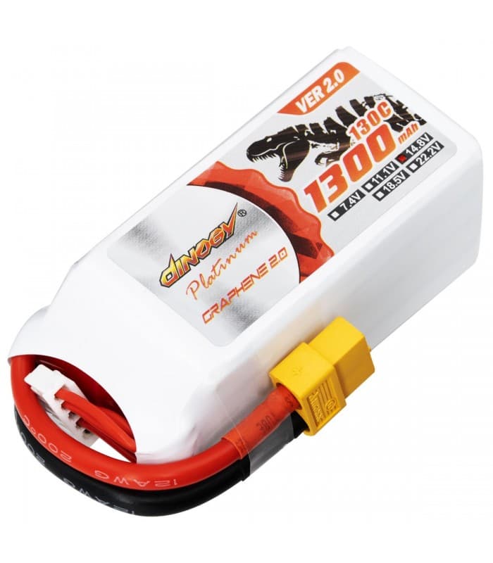 4S-1300mAh -130C - Dinogy Platinum Graphene - Lipo Battery for fpv drones