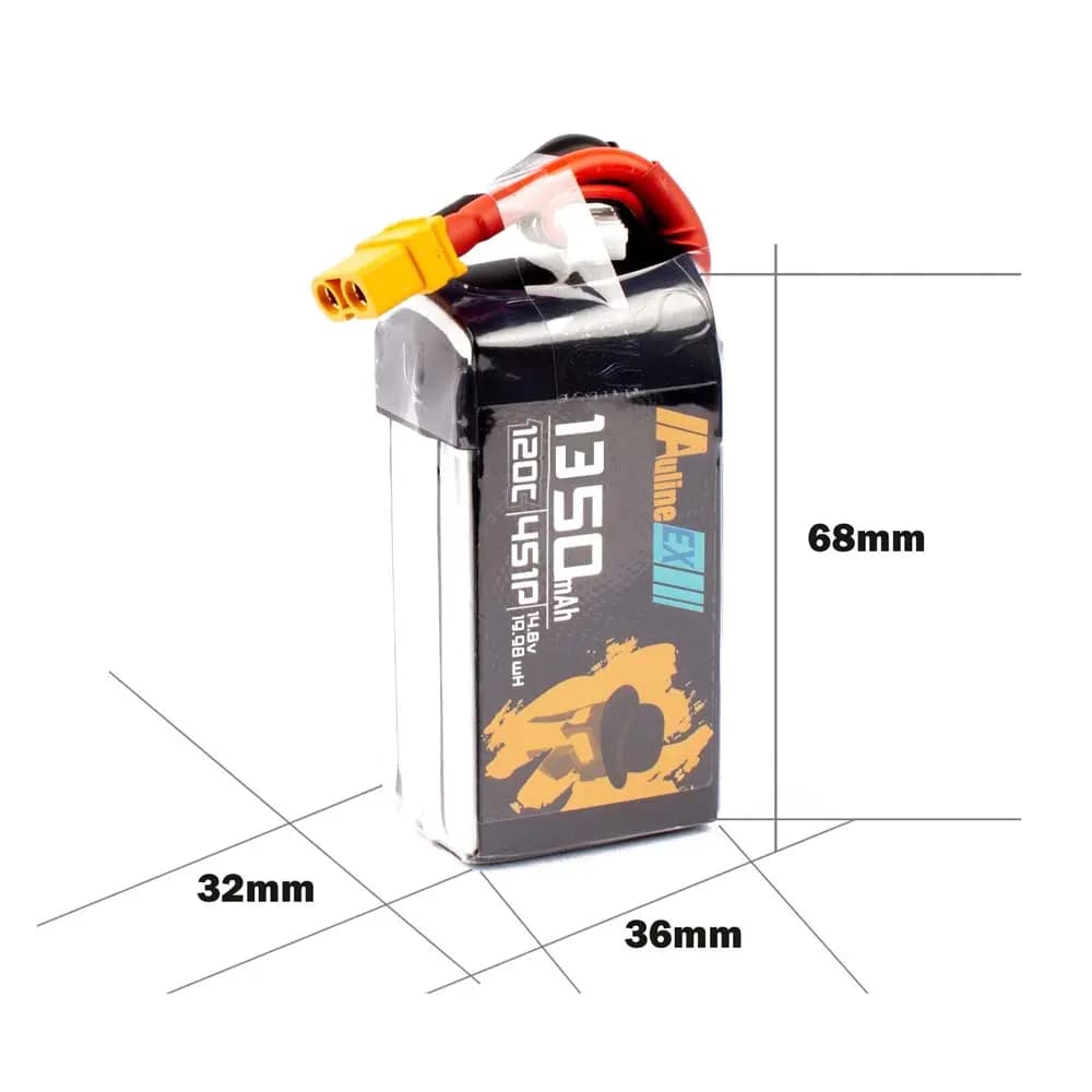 Auline EX 1350mAh 4S 120C Lipo Battery - 2.5 for fpv drones 4