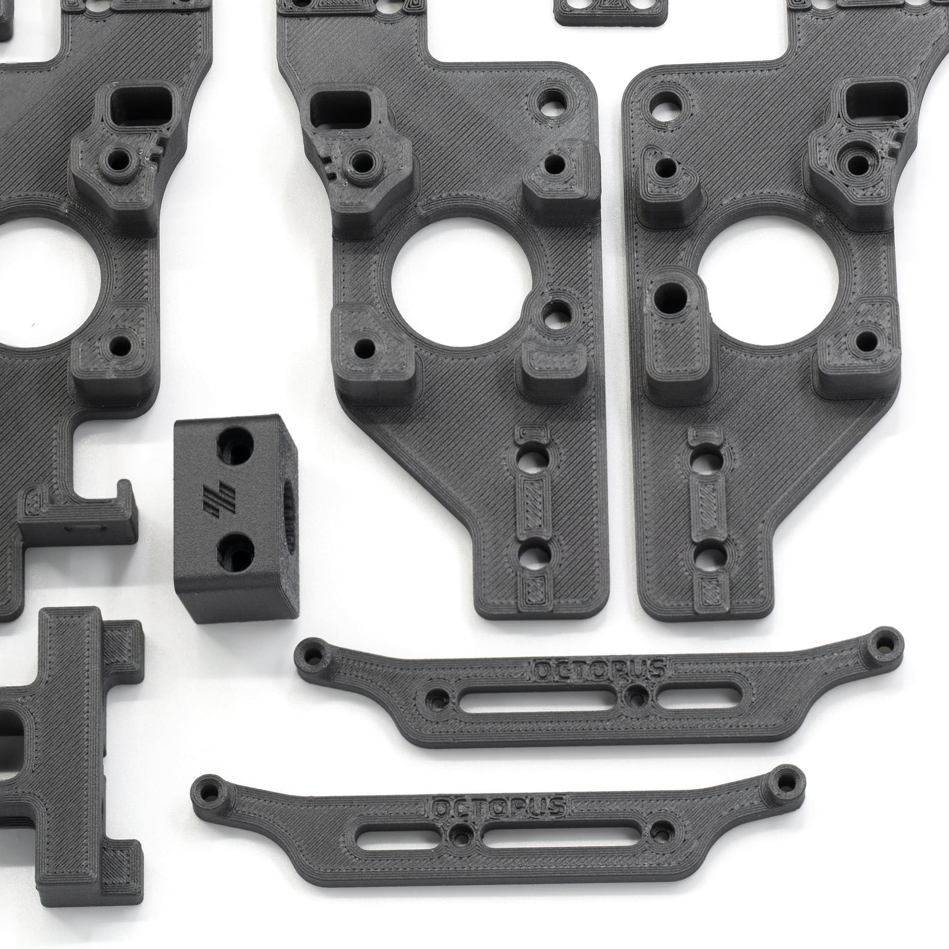 Voron 2.4 R1 Functional Parts Set Printed in Prusament Polycarbonate Carbon Fibre with Fire Engine Red Accents for fpv drones 4