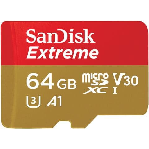 SANDISK 64GB Extreme MicroSDXC SQXA2 SDSQXA2-064G-GN6AA Micro SD card for fpv drones