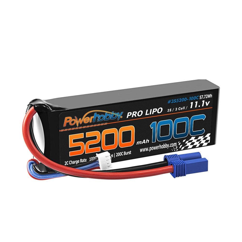 Powerhobby 3s 11.V 5200mah 100C - 200C Lipo Battery w EC5 plug for fpv drones 1