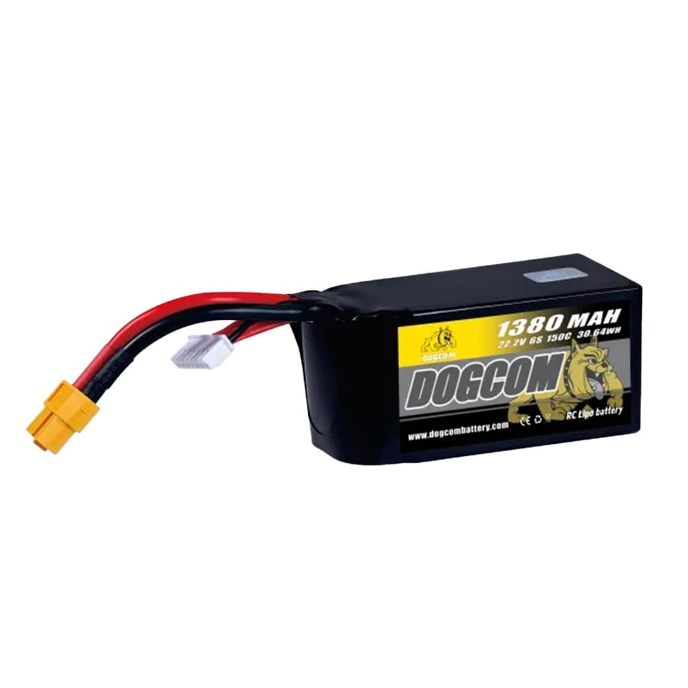 DOGCOM 1380mAh 6S 22.2V 150C LiPo Battery - XT60 - 5.375 for fpv drones 1
