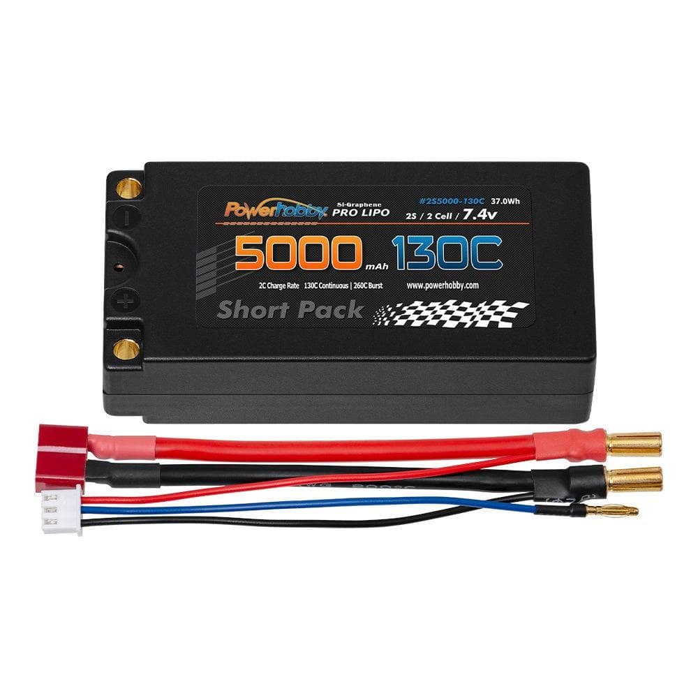 Powerhobby 2S 7.4V 5000mah 130C Graphene Shorty Lipo Battery 5MM for fpv drones 2