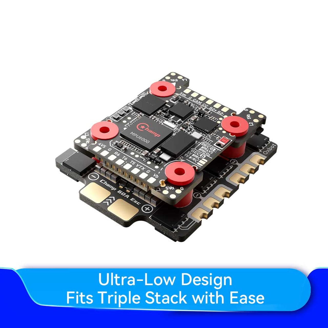 Oxbot Champ Racing Stack (MPU6000＆ICM42688) H743 60A OX32 FC+ESC Stack