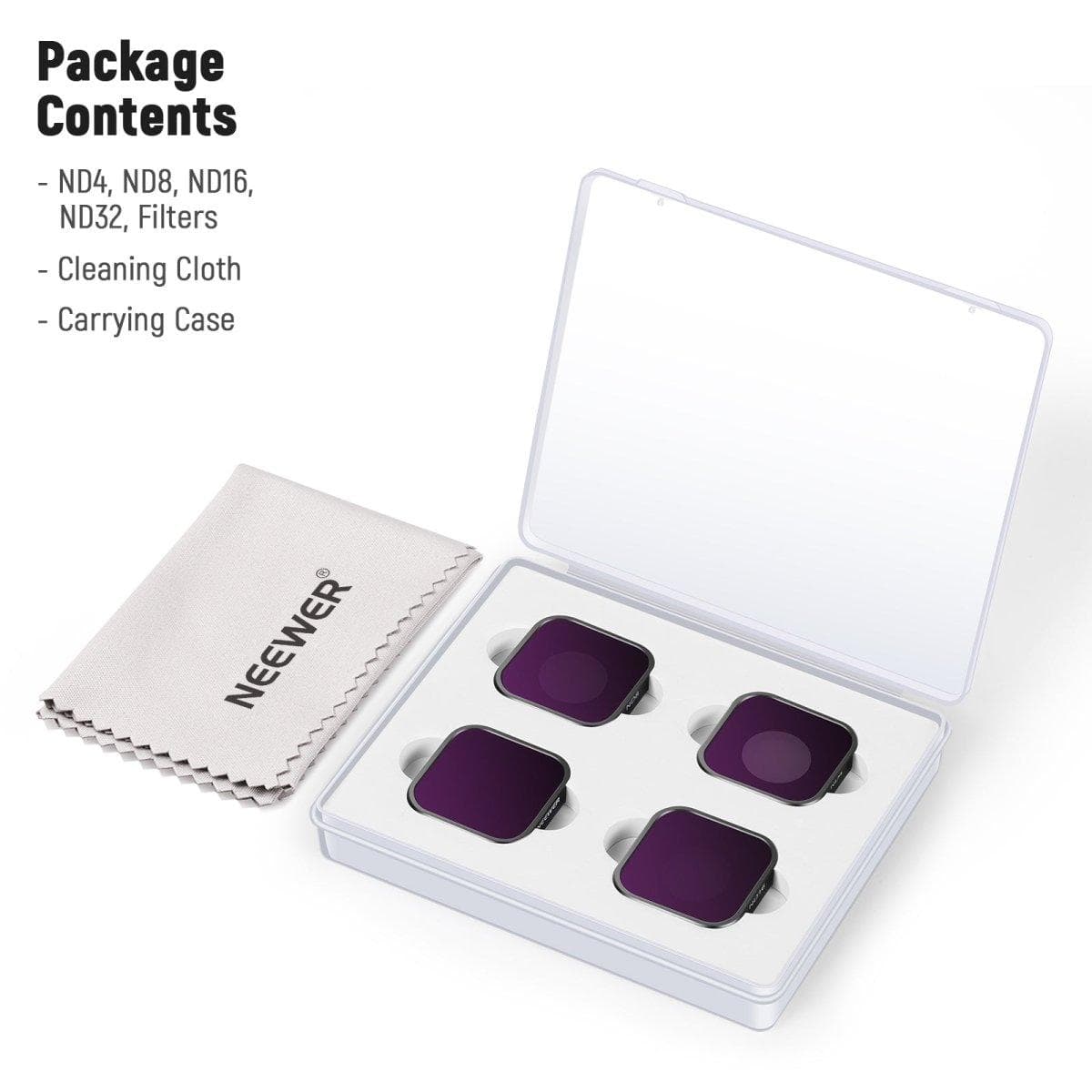 NEEWER 4 Pack Lens Filter Kit Compatible with GoPro Hero 12/11/10/9 for fpv drones 6