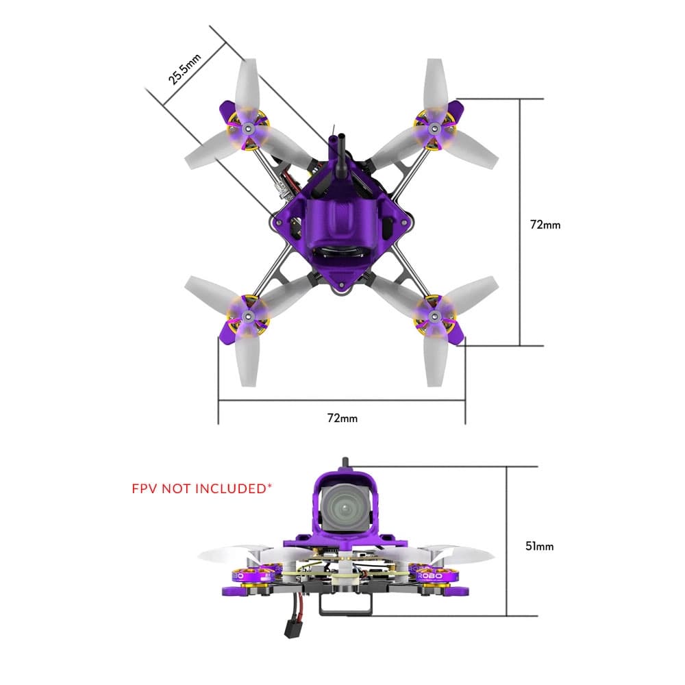 Flywoo Firefly16 Nano Baby V3 1S Drone - No FPV System - ELRS 2.4GHz - 4 for fpv drones 5