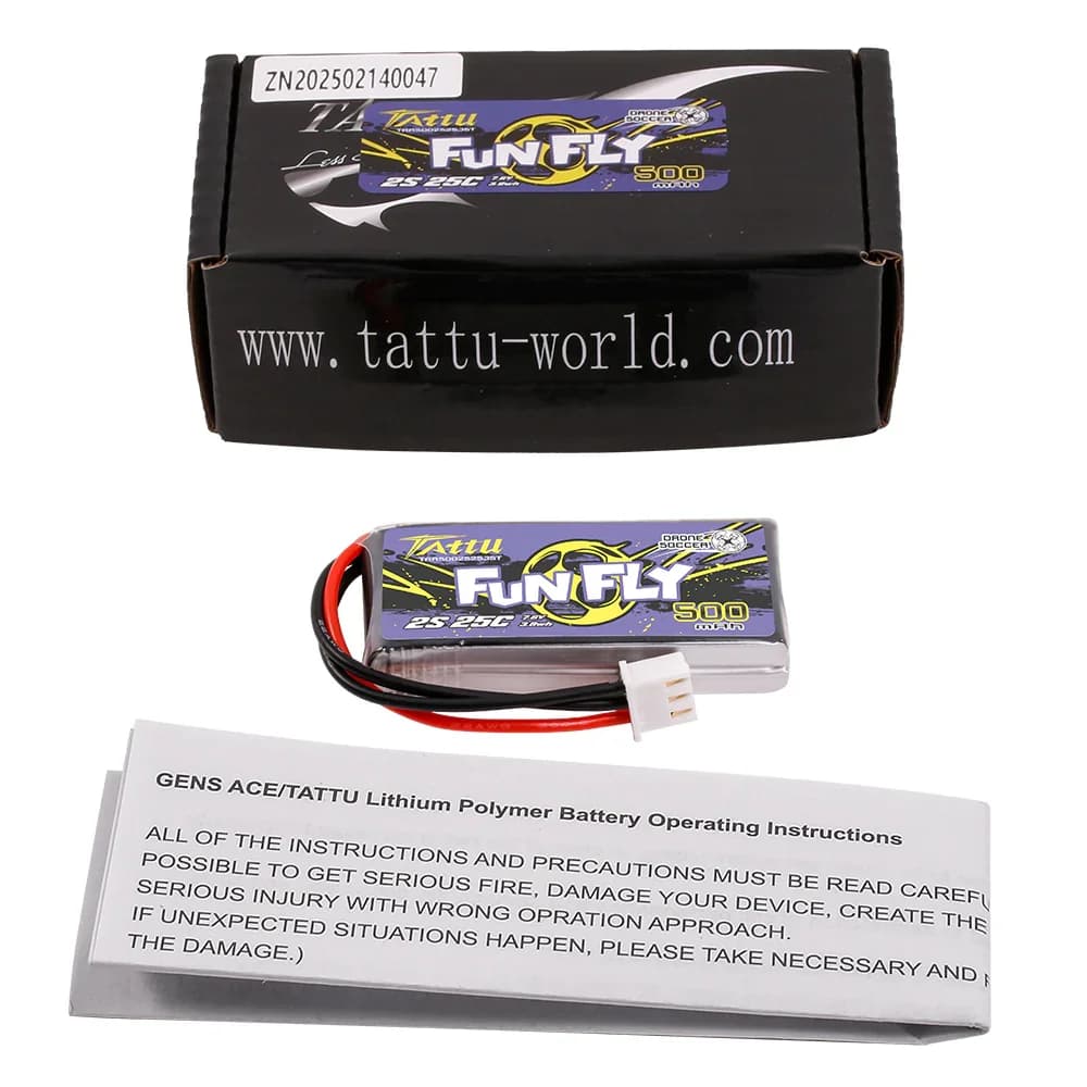 Tattu Funfly 500mAh 2S 25C mit JST-Stecker for fpv drones 1