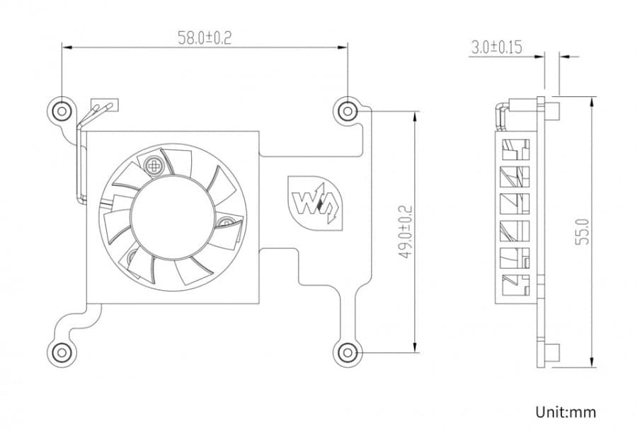 Waveshare PI-FAN-3007-B (with GPIO) for fpv drones 8