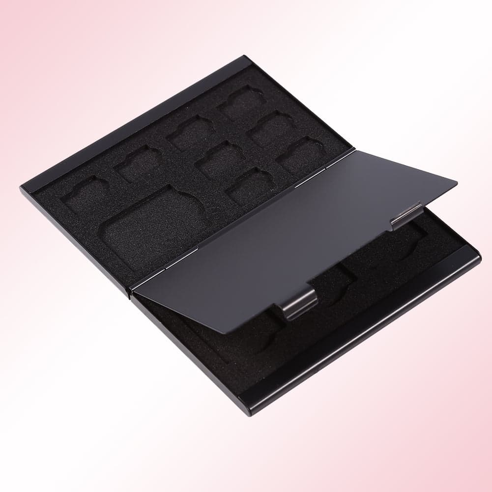 Tebru TF card holder, 12 Slots Aluminium Storage Box Case For Micro SD Card & TF Card Memory Card Holder, memory card carrying case for fpv drones 5