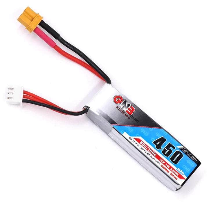 Gaoneng GNB 7.4V 2S 450mAh 80C LiPo Micro Battery w/ XT30 for fpv drones