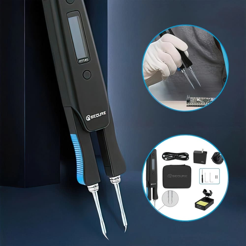 SEQURE HT140 2-IN-1 Hot Tweezers for C210 Tips - 5 - Black for fpv drones 8