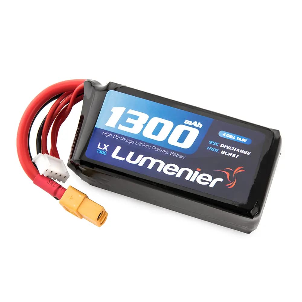 Lumenier 1300mAh 4s 95c Lipo Battery (XT60) - 14.8 Volt (4 Cell) for fpv drones 1