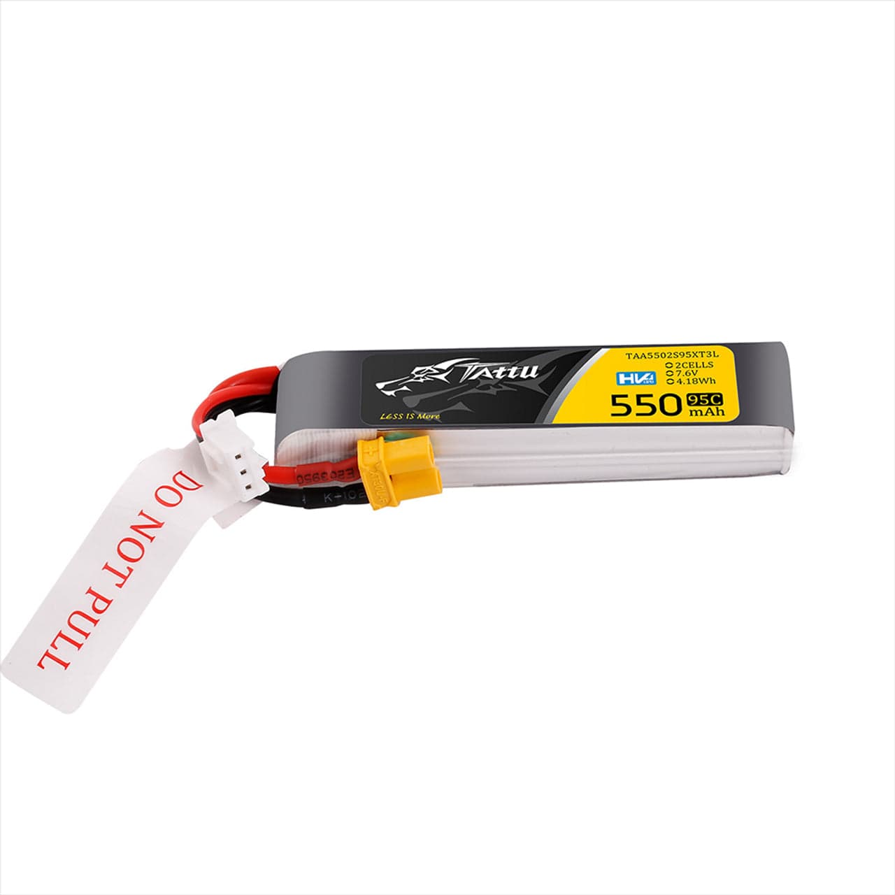 Tattu 550mAh 2S 7.6V HV Lipo Battery Long Pack With XT30 Plug