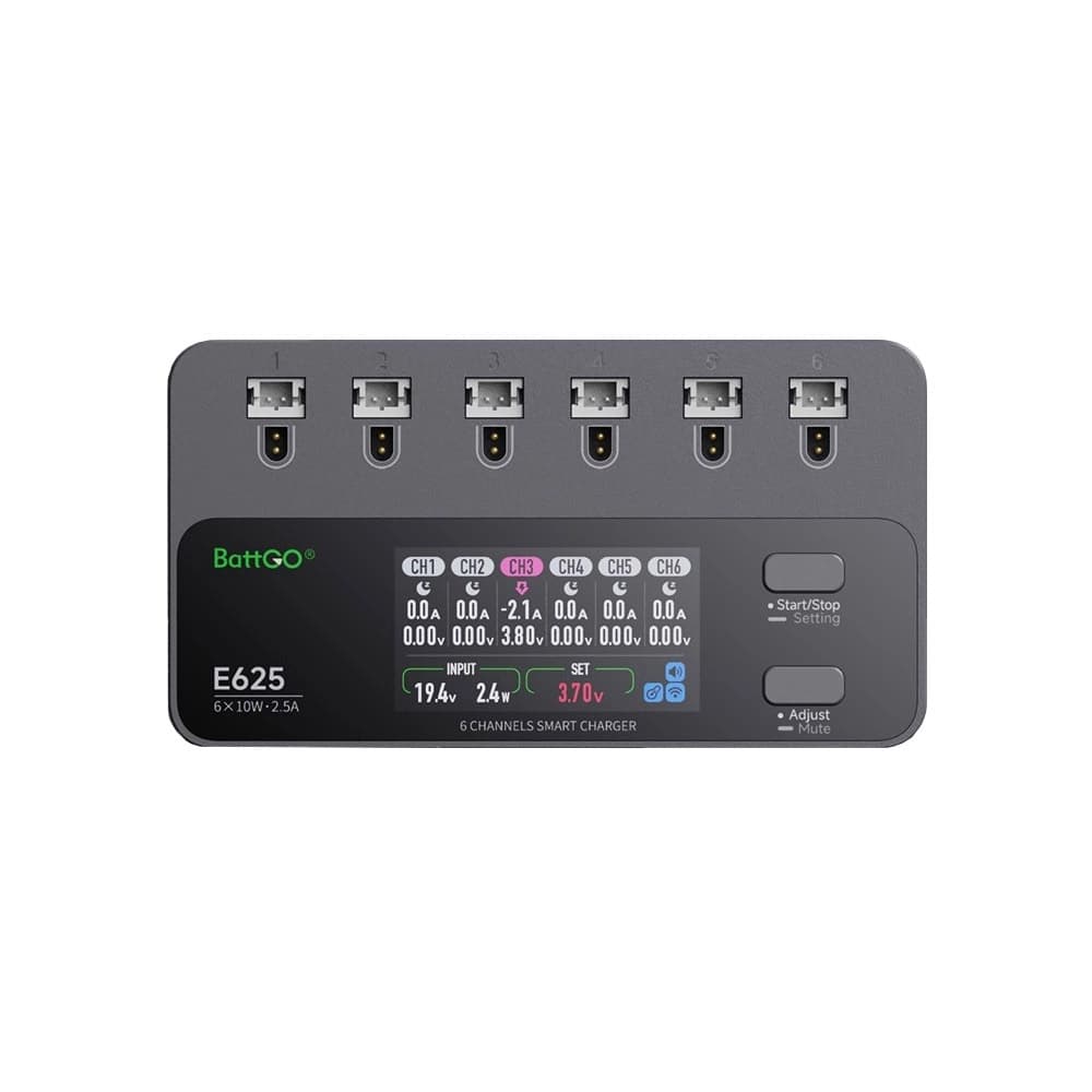 iSDT E625 10W 2.5A 1S 6-Channel Smart Charger - 2.5 for fpv drones 3