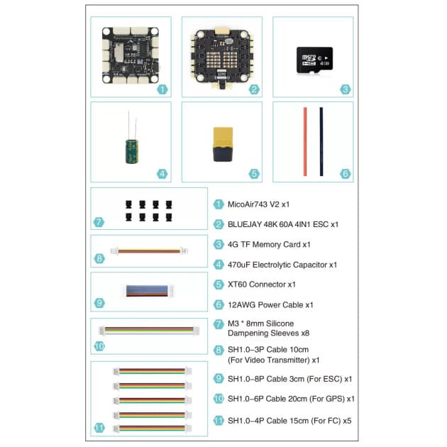 MicoAir H743 V2 + 60A stack for drones, Ardupilot PX4 for fpv drones 7