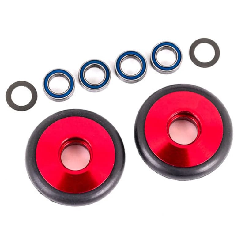 Traxxas TRA9461R Aluminum Wheelie Bar Wheels Red (2) : Bandit/Rustler/Stampede for fpv drones