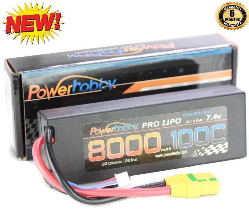 Powerhobby 2s 7.4V 8000mah 100C Lipo Battery with XT90 Plug for fpv drones