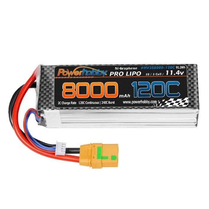 POWERHOBBY 3S 11.4V 8000MAH 120C GRAPHENE + HV LIPO BATTERY W XT90 PLUG for fpv drones 3